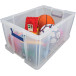 Bankers Box 70 Liter Transparent Storage Box with Blue Handles Individually Boxed