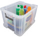 Bankers Box Storage Box 36 L Transparent with Blue Handles Set of 3 pcs Cardboard Packaging
