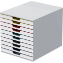 Durable bloc à tiroirs Varicolor 10 tiroirs, meuble blanc