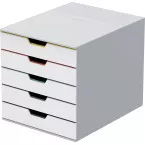 Durable bloc à tiroirs Varicolor 5 tiroirs, meuble blanc
