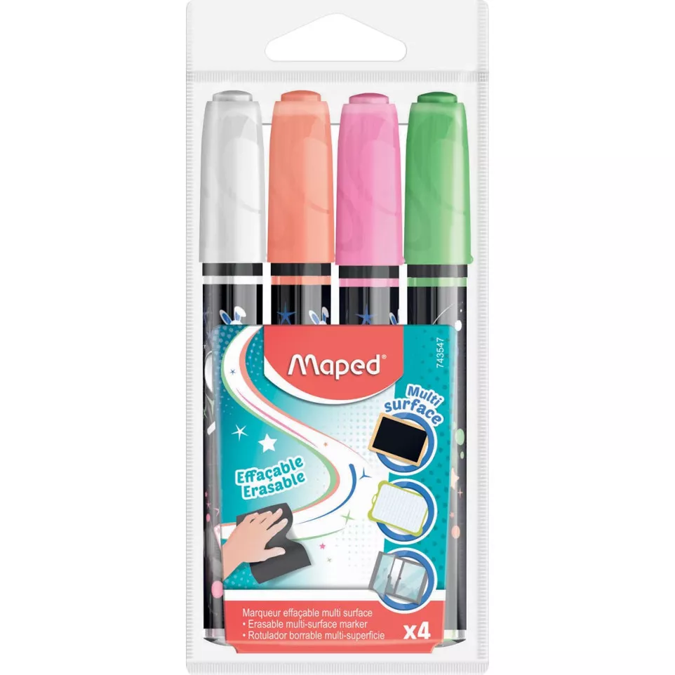 Maped krijtmarker, etui met 4 stuks...