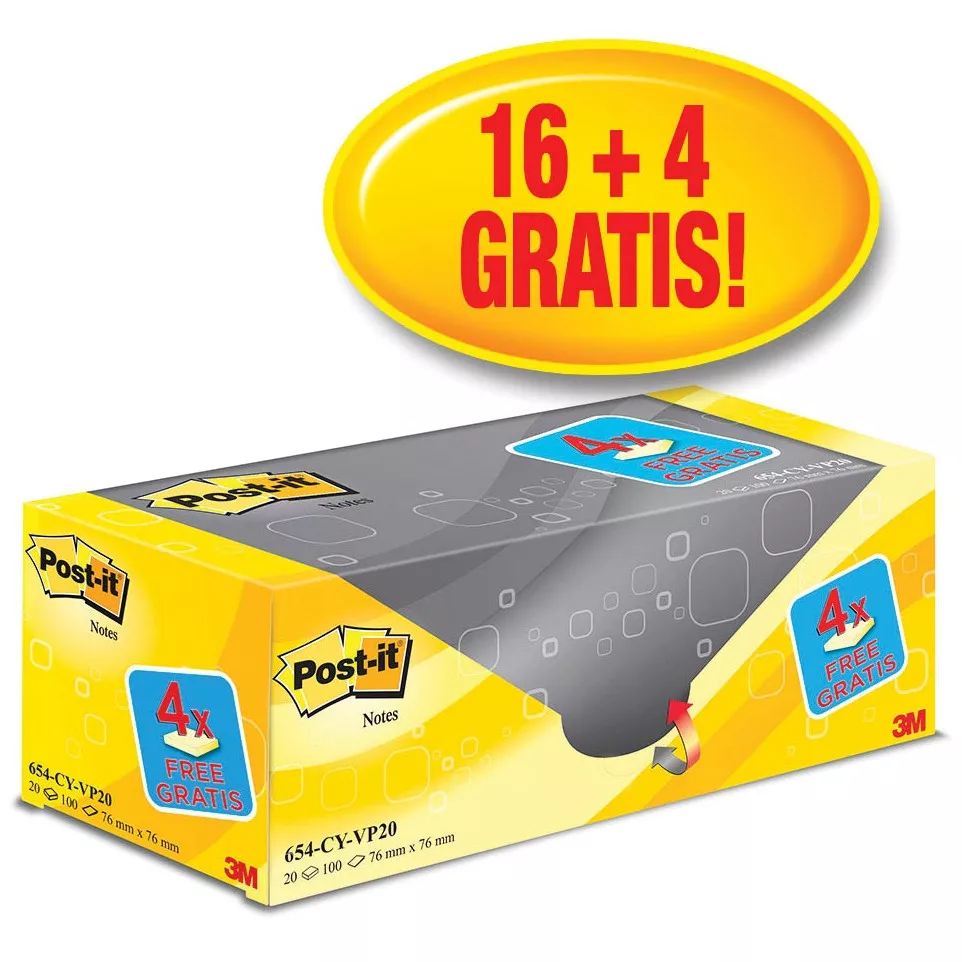 Post-it Notes, 3 in x 3 in, Yellow,...