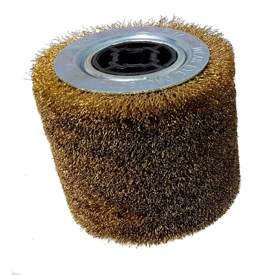 Brosse acier laitonné 110x100mm grain...