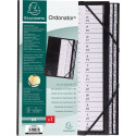 Exacompta Ordonator Rigid Expanding File with Plastic Tabs, 26 Compartments A to Z, Black