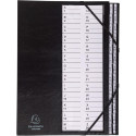 Exacompta Ordonator Rigid Expanding File with Plastic Tabs, 26 Compartments A to Z, Black