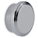MAUL neodymium schijfmagneet, 16 mm, trekkracht 5 kg, voor glas- en whitebord, zilver, blister van 1 stuk