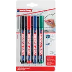 edding 360 Whiteboard Marker Set, Blister Pack of 4 Assorted Colors