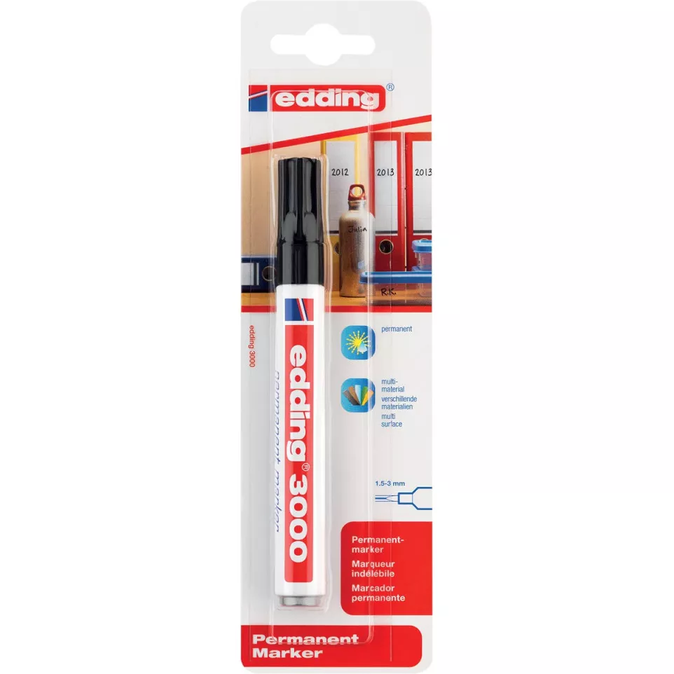 Edding permanent marker 3000, zwart,...