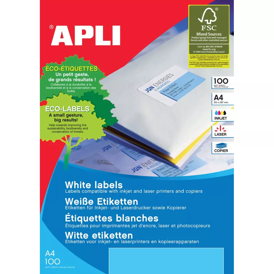 Apli étiquettes blanches ft 99,1 x...
