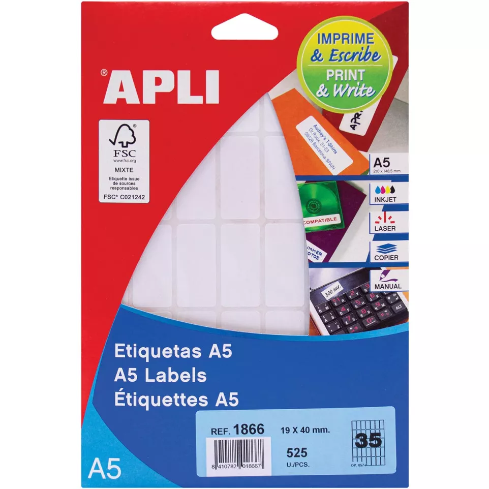 Apli witte etiketten Print & Write ft...