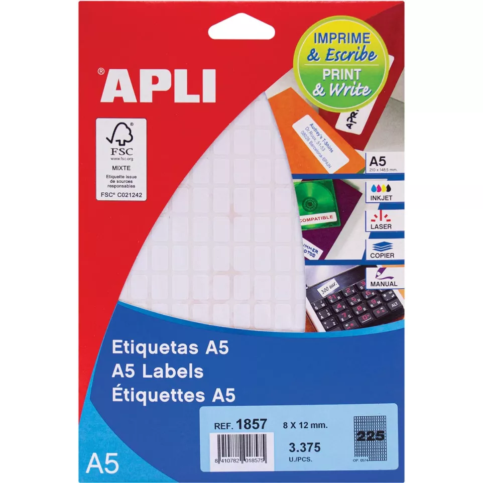 Apli witte etiketten Print & Write ft...