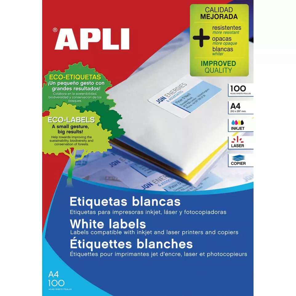 Apli White Labels 70 x 30 mm (W x H),...