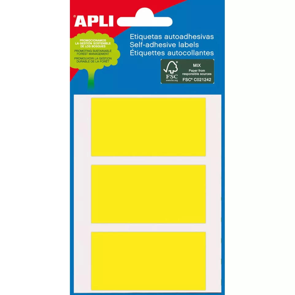 Apli Colored Labels in Yellow Pouch...