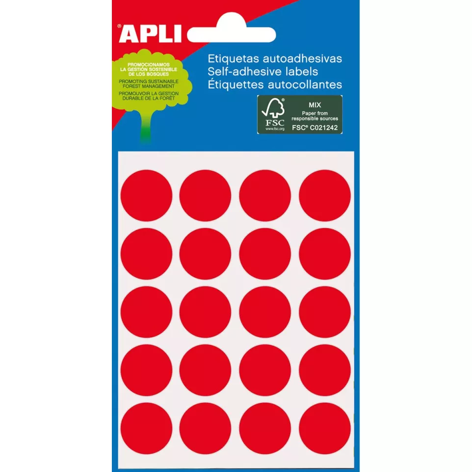 Apli round labels in pouch 19 mm...