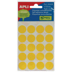 Apli round yellow labels in...