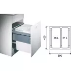 Cox Base-2 LM 500 mm Waste Bin for Base Cabinet / pc