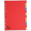 OXFORD intercalaires, format A4, en carton, non imprimé, 11 trous, couleurs assorties, 12 onglets