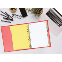 OXFORD intercalaires, format A4, en carton, non imprimé, 11 trous, couleurs assorties, 12 onglets