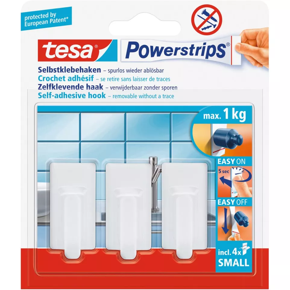 Tesa Powerstrips Adhesive Hooks,...