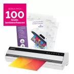 Fellowes machine à plastifier Saturn pour ft A3 + Bonus Pack de 100 pochettes (ft A4, 80 microns)