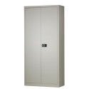 Bisley hinged door cabinet 195 x 91.4 x 40 cm with 4 shelves grey