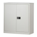 Bisley steel storage cupboard with hinged doors 100 x 91.4 x 40 cm 1 shelf grey