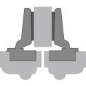 Intermat 9935 95° vernikkeld opschroefscharnier, zonder soft-close, met zelfsluitende functie, voor opdekdeuren tot 43 mm dikte 