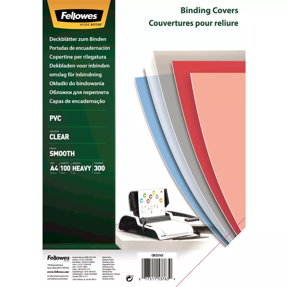 Fellowes omslagen, ft A4, PVC, 300...