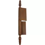 Scharnier met vaaskop n°50 met hoekbladen hoogte 4\" (101,6mm), roestig staal links / pce