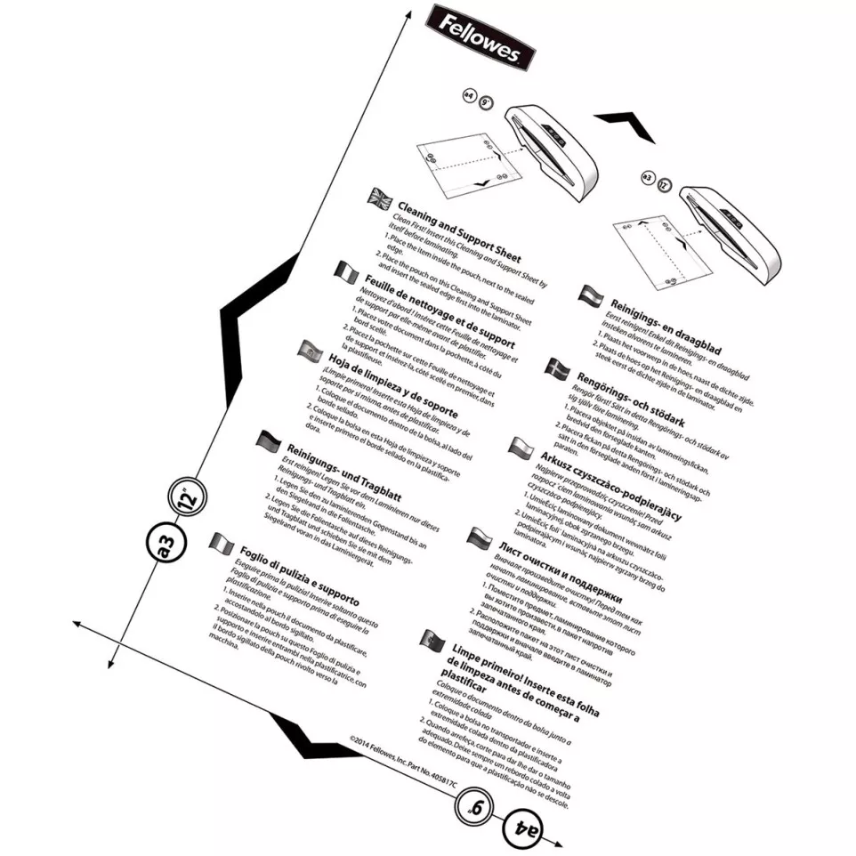 Fellowes feuilles de nettoyage, ft...