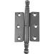 Paumelle de meuble n°4 à vases 50mm en acier cémenté patiné argent gauche / pce