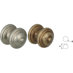 Bouton 323 rond Ø 30mm laiton étain ciré / pce