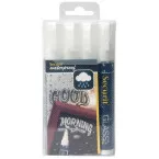 Securit Waterproof Chalk Marker Medium White Pack of 4