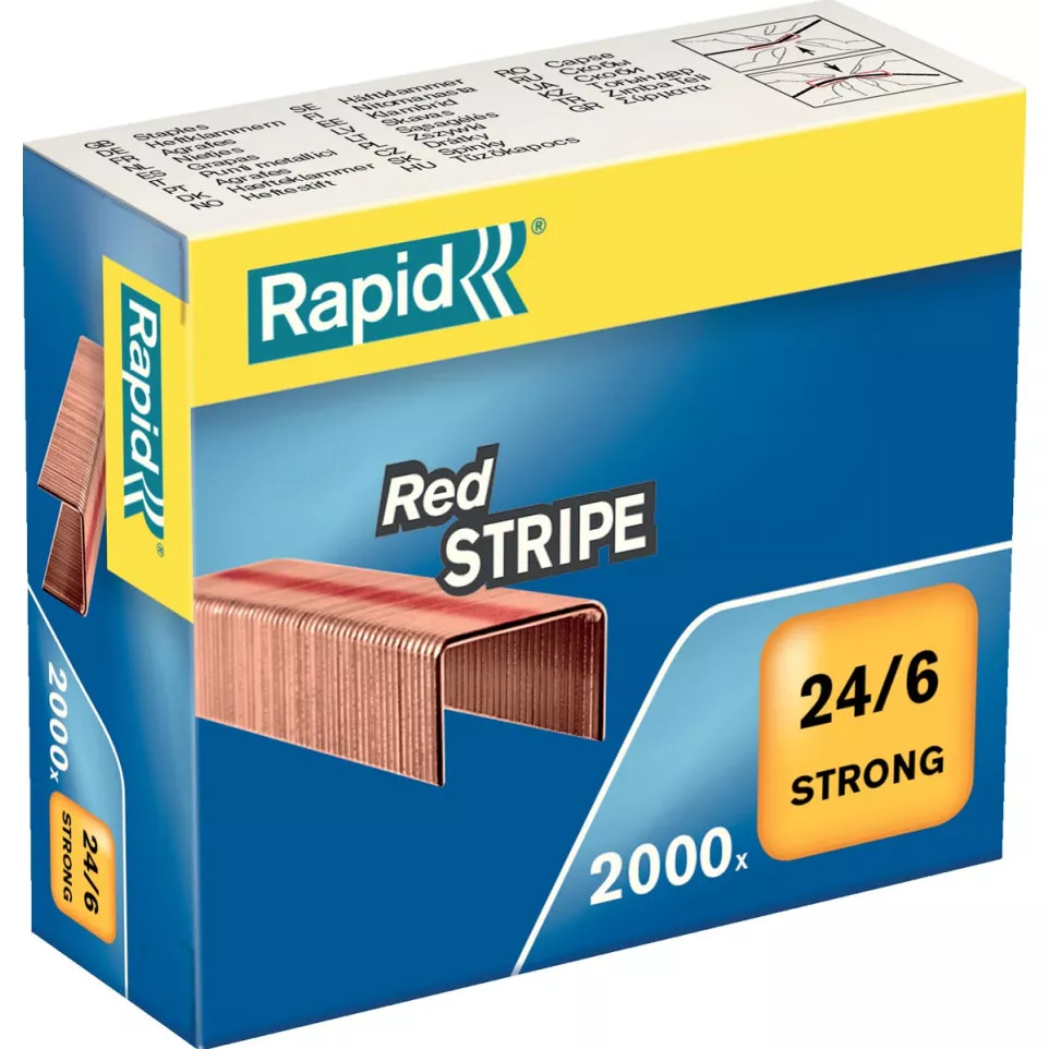 Rapid Agrafes 24/6, Red Stripe,...
