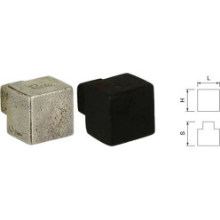 Knop PURE britannium vierkant 25x25mm verouderd ijzer / pce