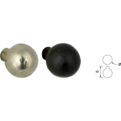 Knop PURE britannium bol Ø25mm wit brons / pce