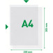 Leitz Premium A4 Pocket, Open Top and Left Side, 30% Recycled Plastic, 100 Pieces