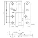 Stainless Steel Hinge 100x86 mm Left Ball Bearing Leaf Joint with Ring / pc