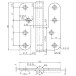 Stainless Steel Hinge 100x86 mm Left Ball Bearing Leaf Joint with Ring / pc