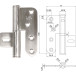 Scharnier 100x77 Ø16mm roestvrij stalen frame links / pce