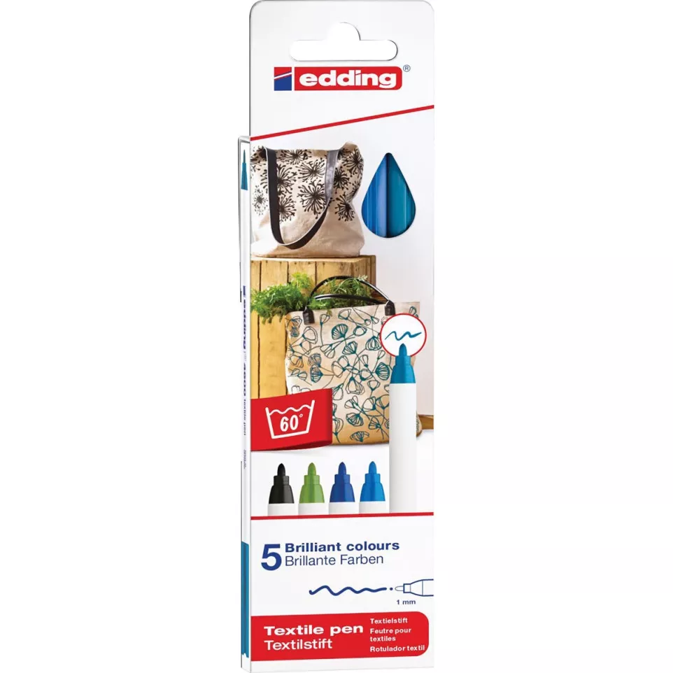 Edding feutre textile 4600, set de 5...