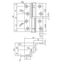 Paumelle inox 100x82mm coudée gauche / pce