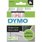 Dymo D1 tape 12 mm, rood op...