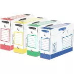 Bankers Box basic boîte archivage heavy duty, ft 9,5 x 24,5 x 33 cm, couleurs assorties, paquet 8 pièces