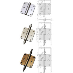 Aluminum Paumelle Hinge ARLU 80x80 Stainless Steel Look Right / pc
