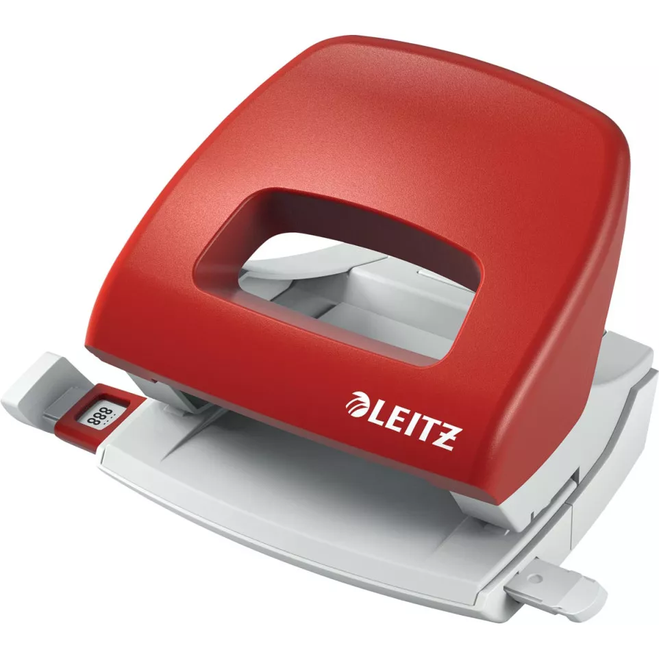 Leitz 5038 Two-Hole Punch, Red
