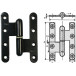 Zwarte kunststof scharnier Monin 140x80 Ø15,5 links / pce