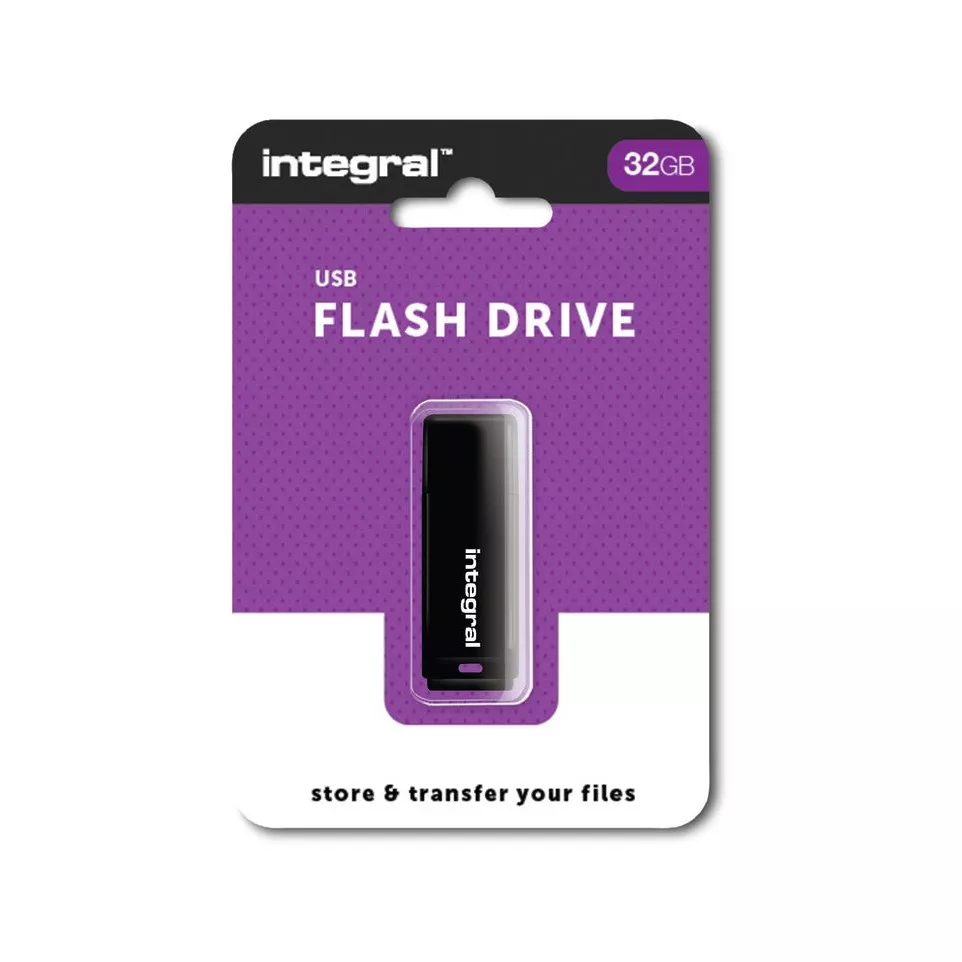 Integral USB 2.0 stick, 32 GB, zwart