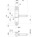 Fiche mâle et femelle P50 Ø15mm sur platine pour le PVC maximum 40Kg laqué blanc / pce