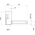 Fiche femelle P50 Ø15mm sur platine pour le PVC maximum 40kg argenté / pce